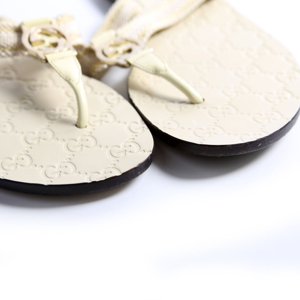 Interlocking GG Web T-Strap Sandal Size 38