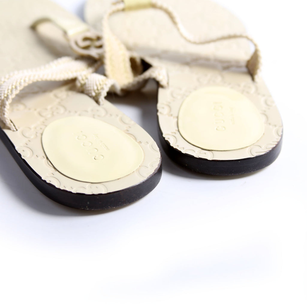 Interlocking GG Web T-Strap Sandal Size 38
