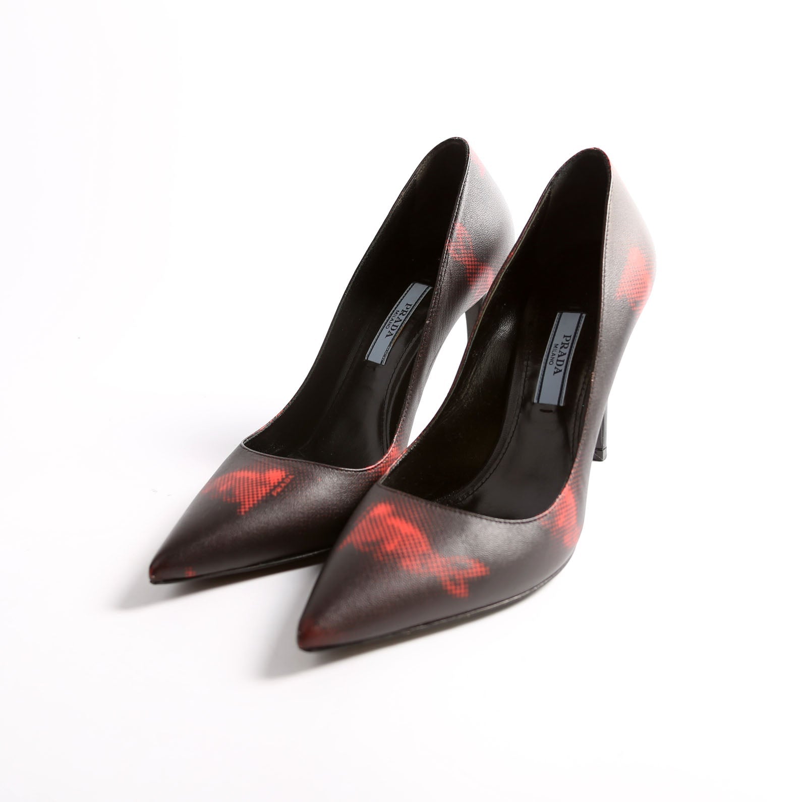 Prada Printed Leather Point Toe Pumps Size 36