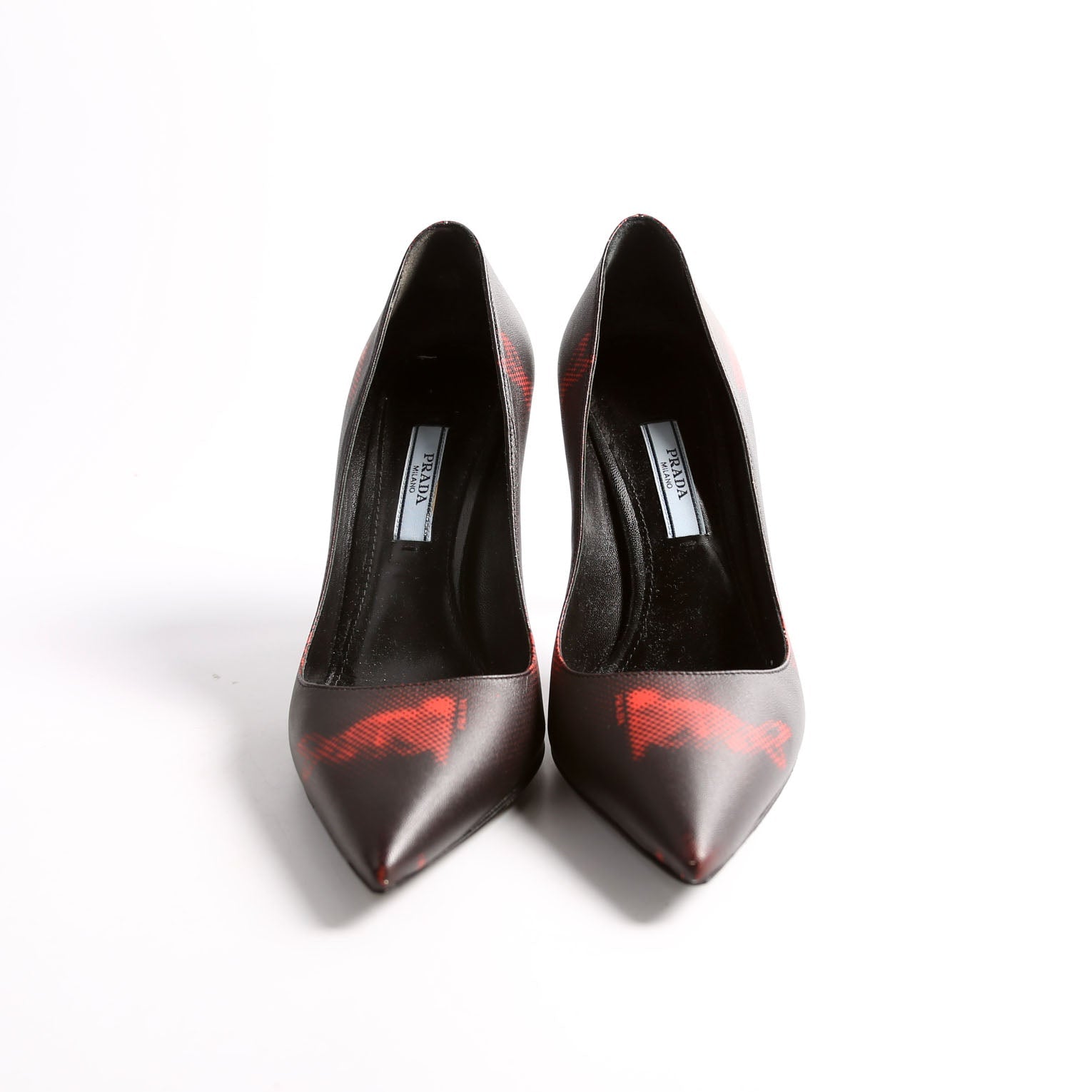 Prada Printed Leather Point Toe Pumps Size 36