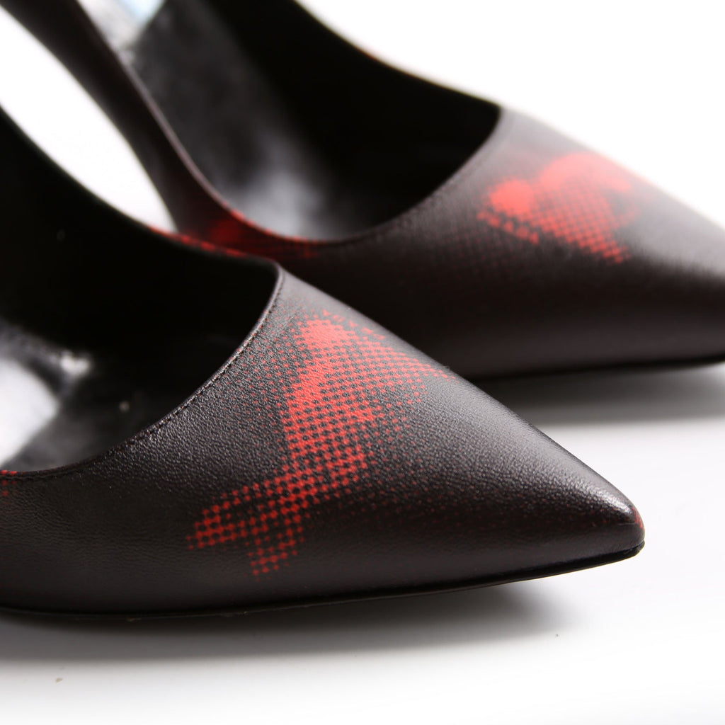 Prada Printed Leather Point Toe Pumps Size 36
