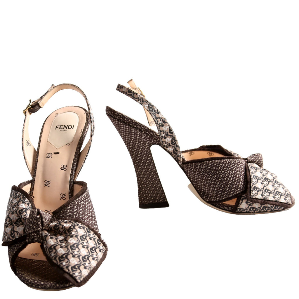 Freedom Fabric Jacquard Slingback Pumps Size 40