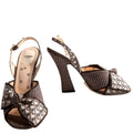 Freedom Fabric Jacquard Slingback Pumps Size 40