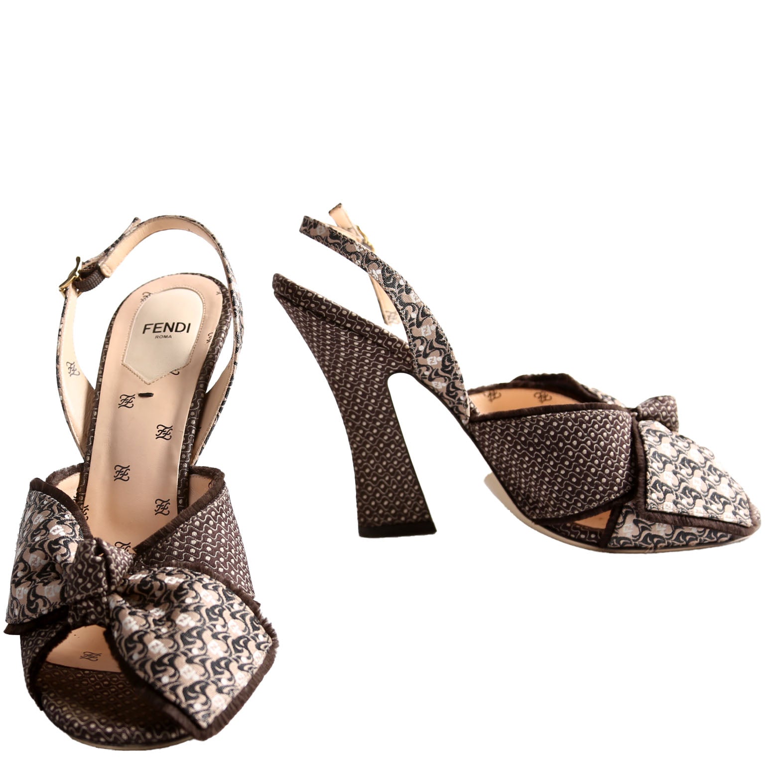Freedom Fabric Jacquard Slingback Pumps Size 40