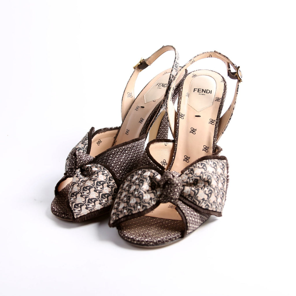 Freedom Fabric Jacquard Slingback Pumps Size 40