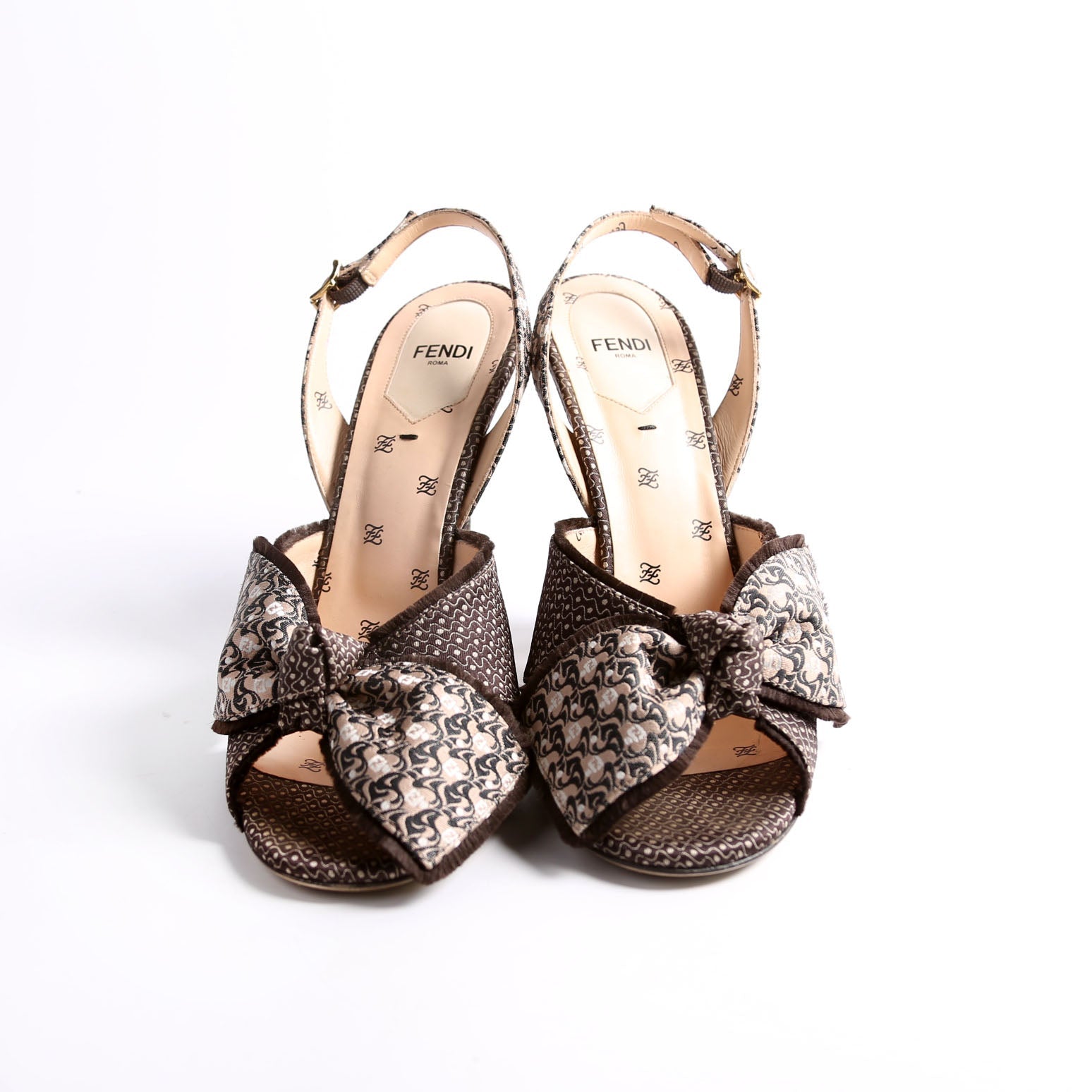 Freedom Fabric Jacquard Slingback Pumps Size 40