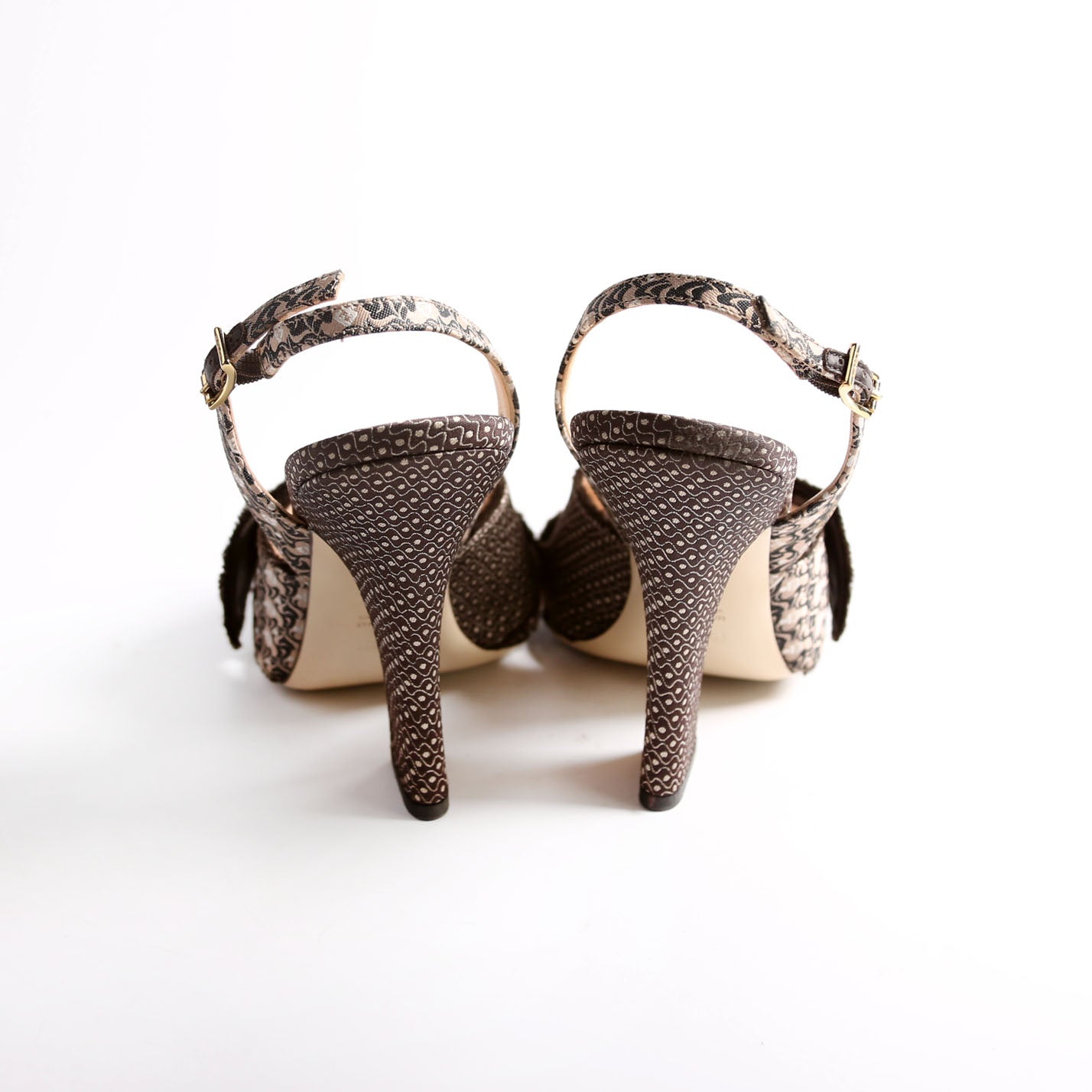 Freedom Fabric Jacquard Slingback Pumps Size 40