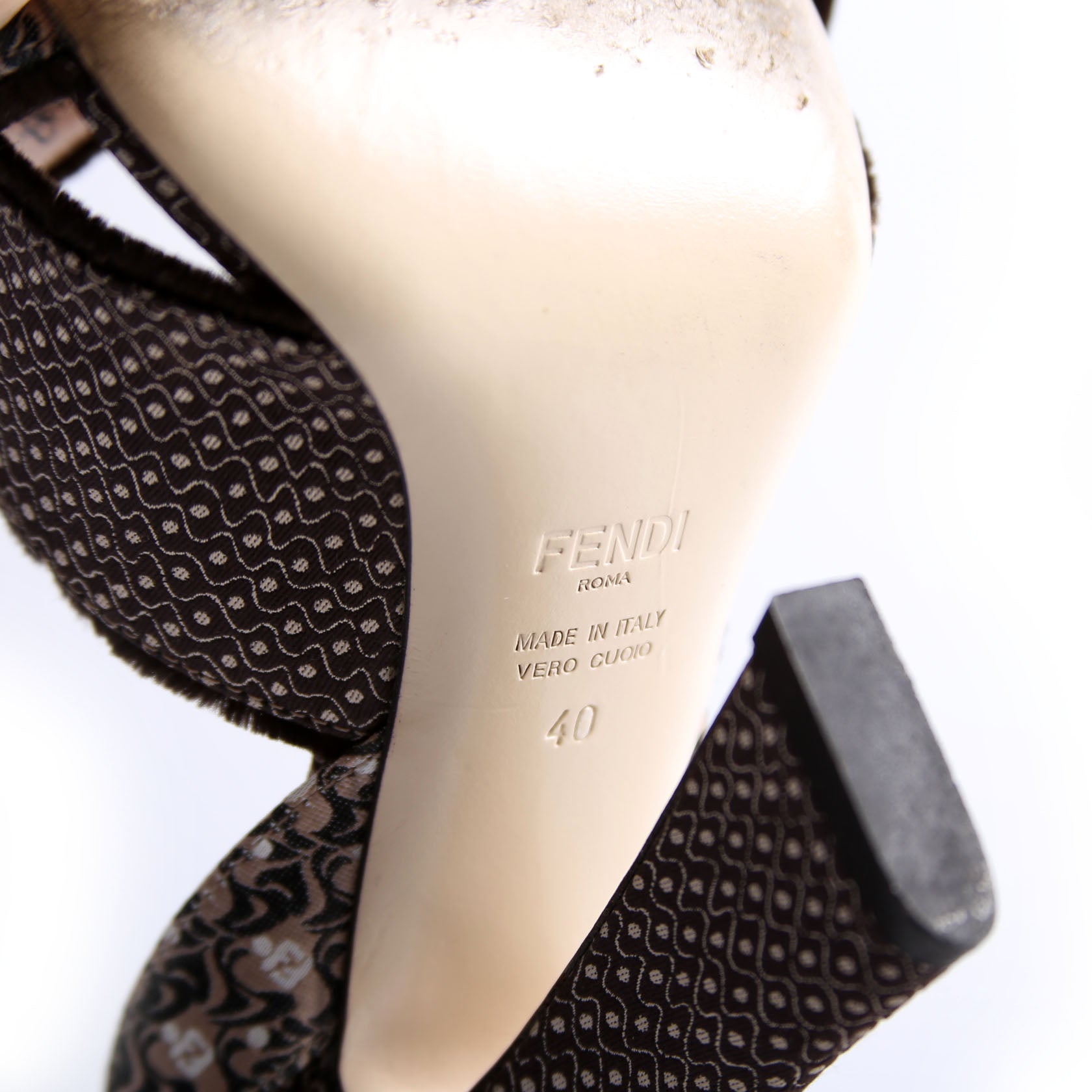 Freedom Fabric Jacquard Slingback Pumps Size 40