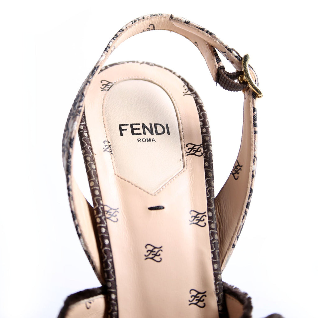 Freedom Fabric Jacquard Slingback Pumps Size 40