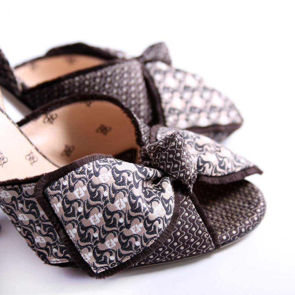 Freedom Fabric Jacquard Slingback Pumps Size 40
