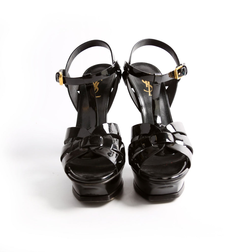 Tribute Platform Patent Sandal Heels Size 37