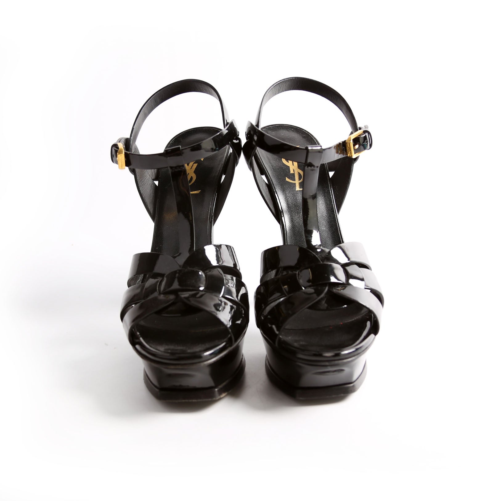 Tribute Platform Patent Sandal Heels Size 37