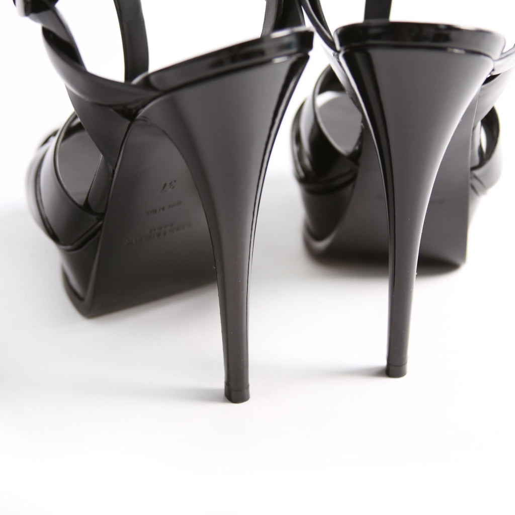 Tribute Platform Patent Sandal Heels Size 37
