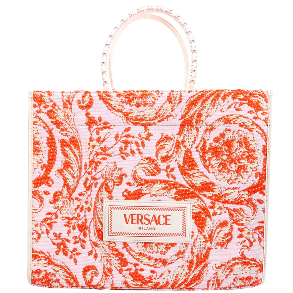 Athena Tote Large Raffia Orange/Pink