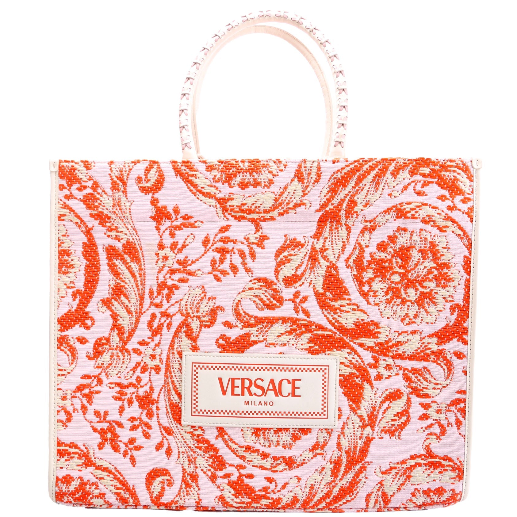 Athena Tote Large Raffia Orange/Pink