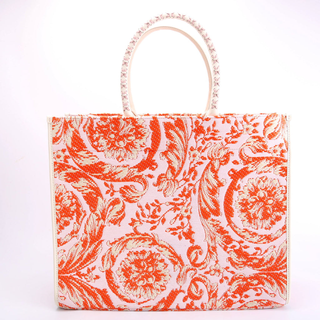 Athena Tote Large Raffia Orange/Pink