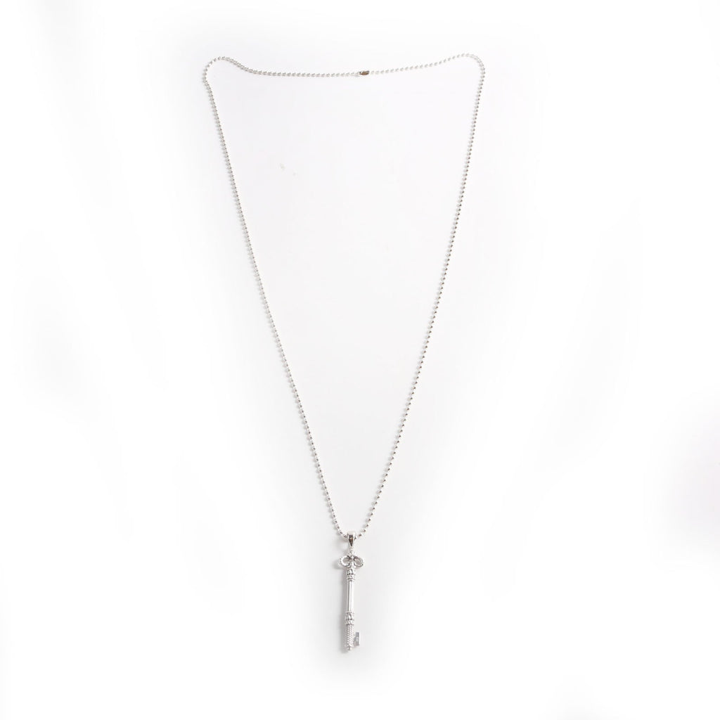 Skeleton Key Pendant Necklace 925