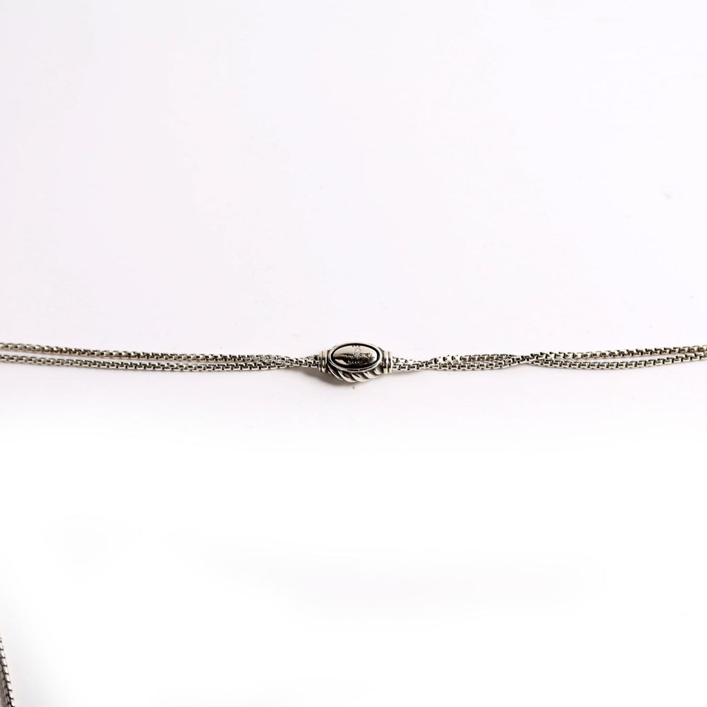 Crossover Pendant 28MM Long Necklace 925/14K