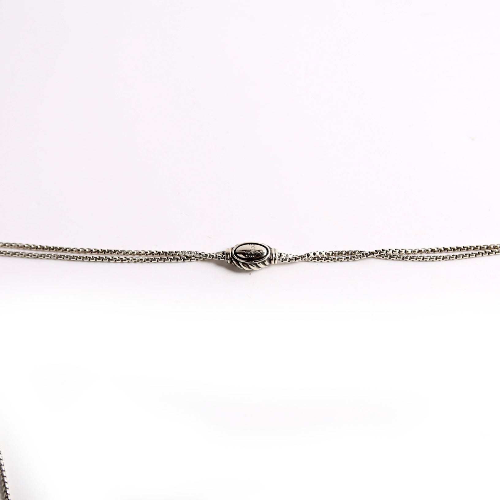 Crossover Pendant 28MM Long Necklace 925/14K