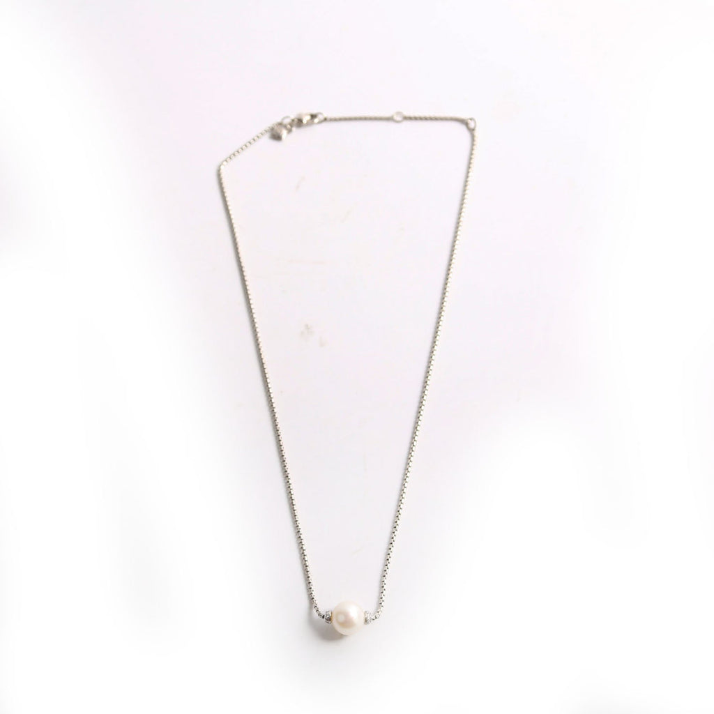 Solari Pendant Necklace 925/Pearl/Pave