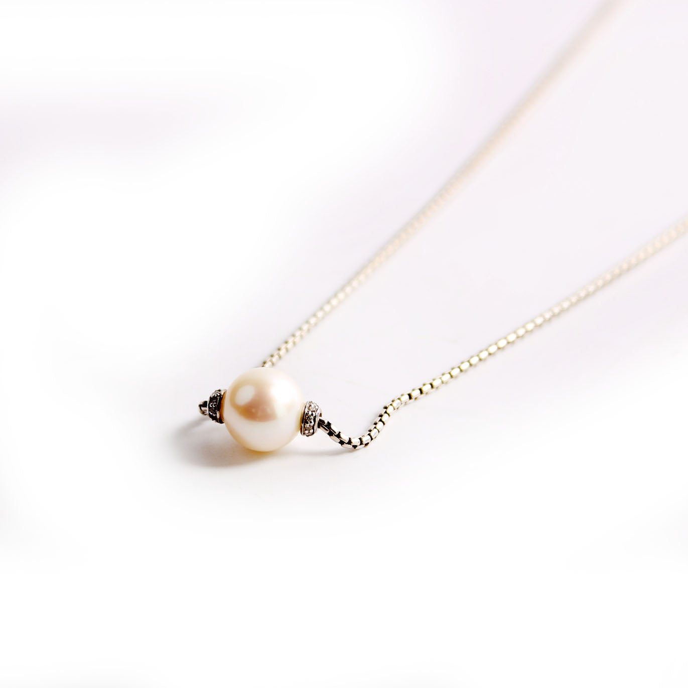 Solari Pendant Necklace 925/Pearl/Pave