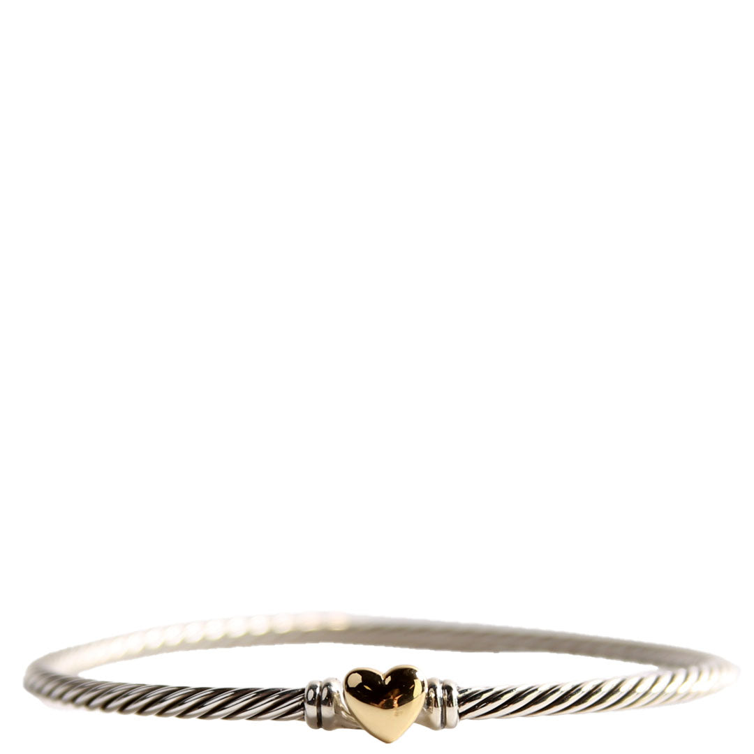 Classic Cable Heart Station 3MM Bracelet 925/750