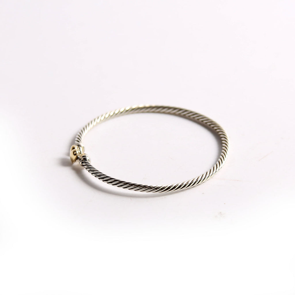 Classic Cable Heart Station 3MM Bracelet 925/750