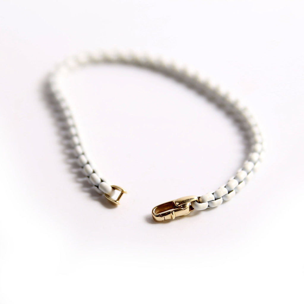 Bel Aire Box Chain Bracelet Acrylic/585 White