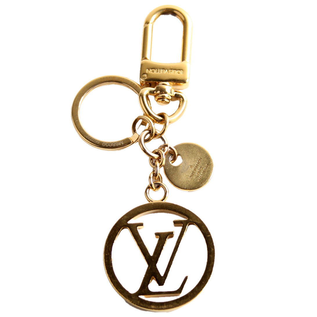 LV Circle Key Holder Bag Charm Gold