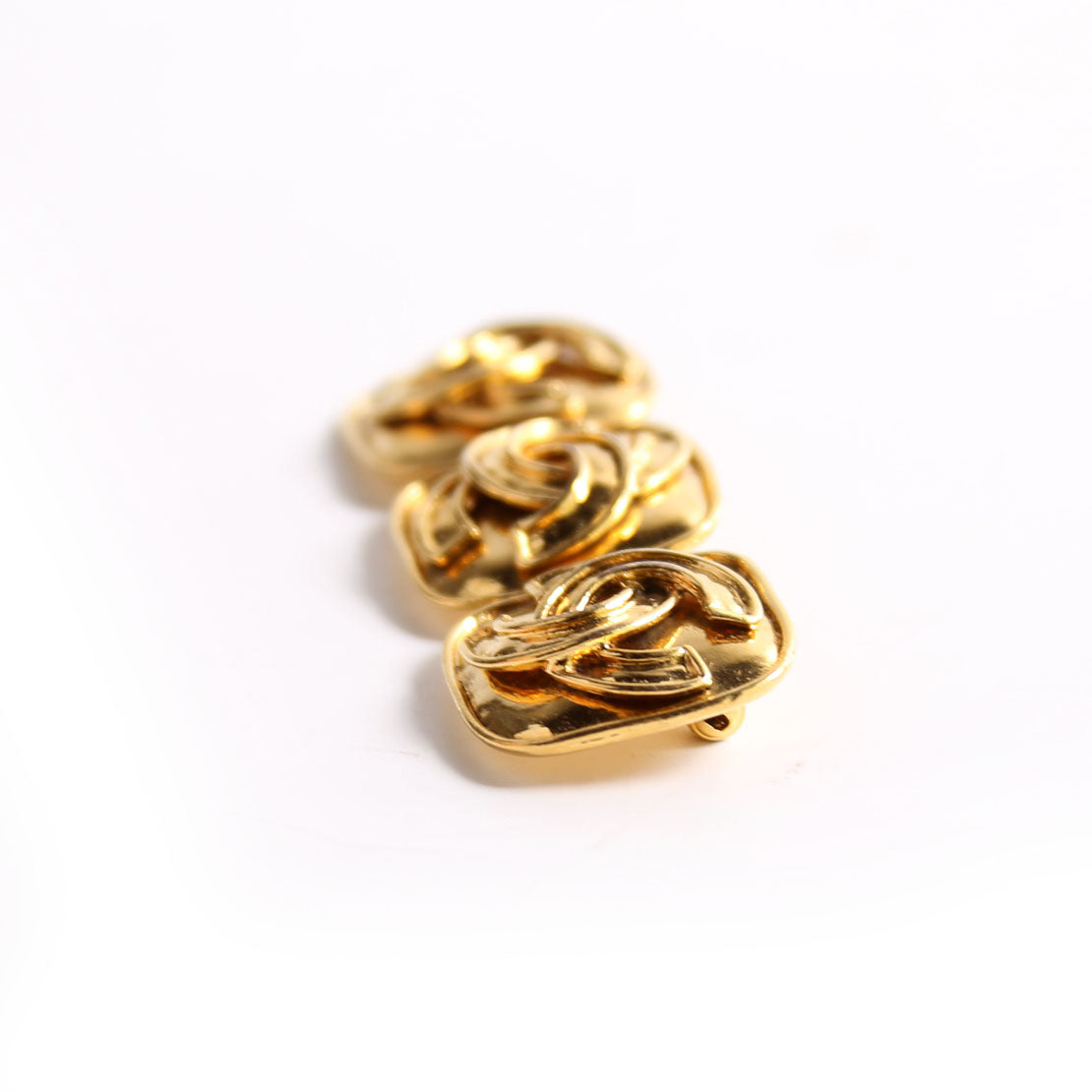 Triple CC Vintage Brooch Gold