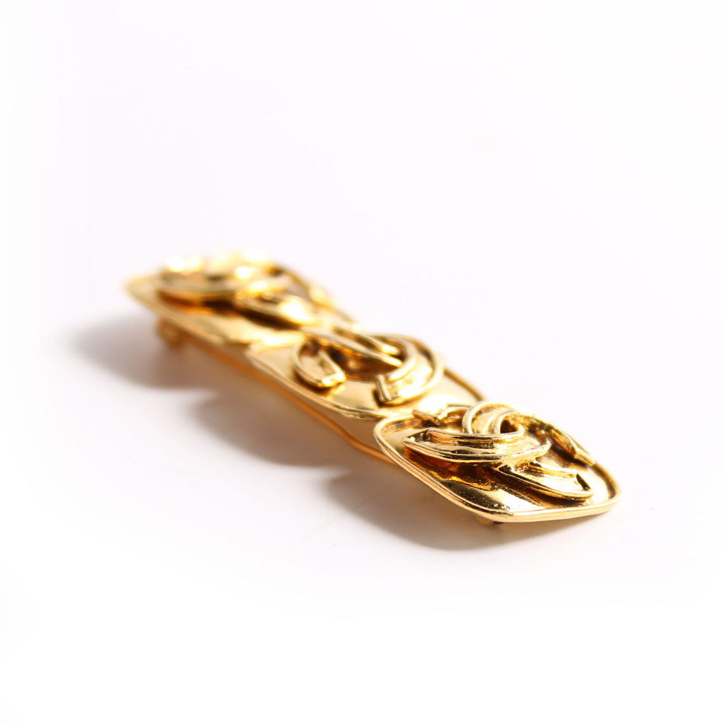 Triple CC Vintage Brooch Gold