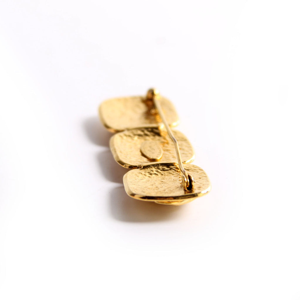 Triple CC Vintage Brooch Gold