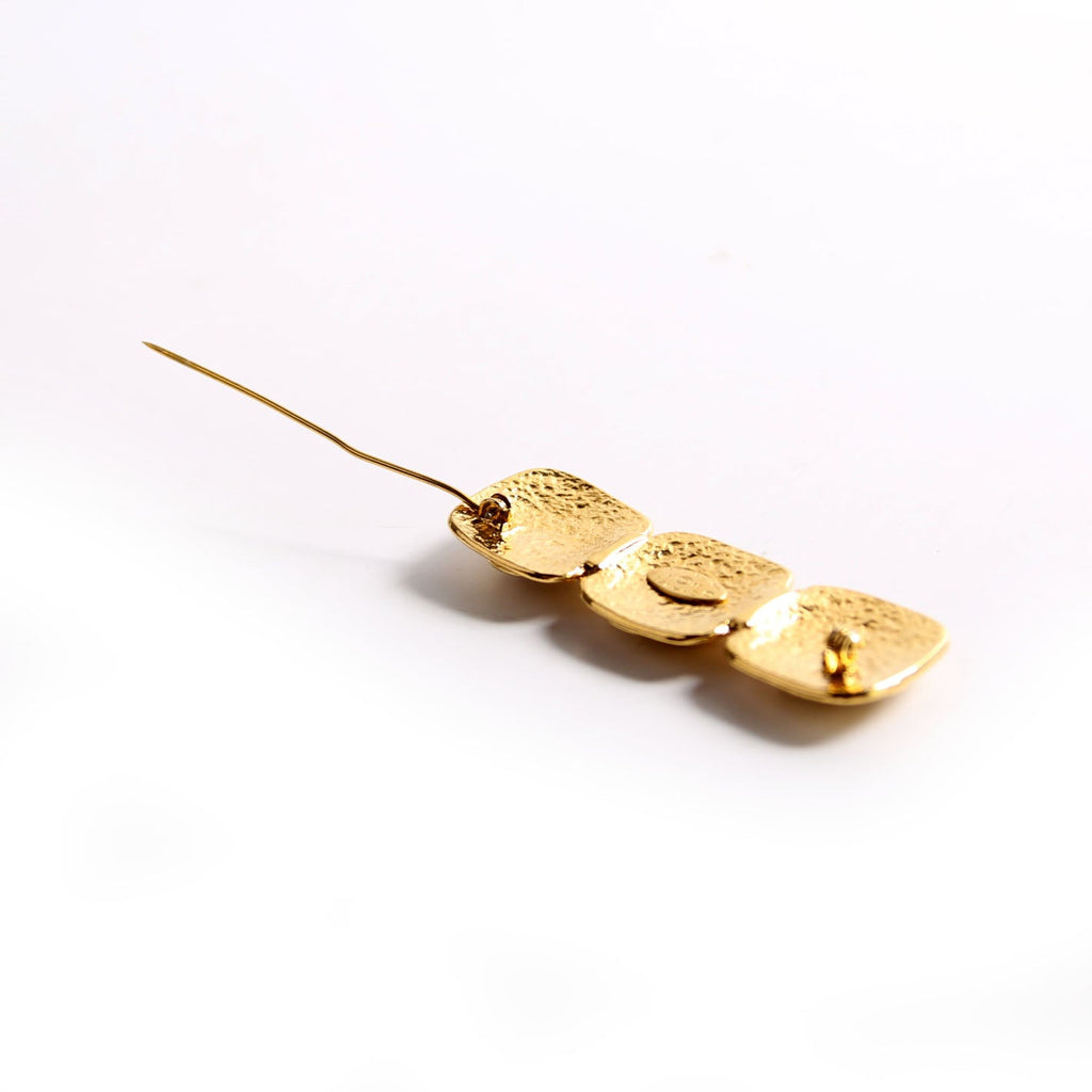 Triple CC Vintage Brooch Gold