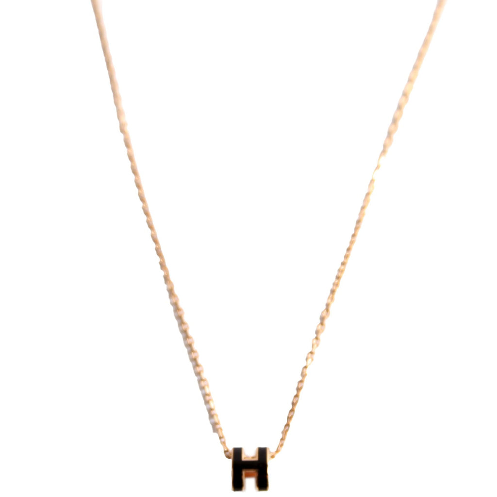 Mini Pop H Necklace Gold/Black