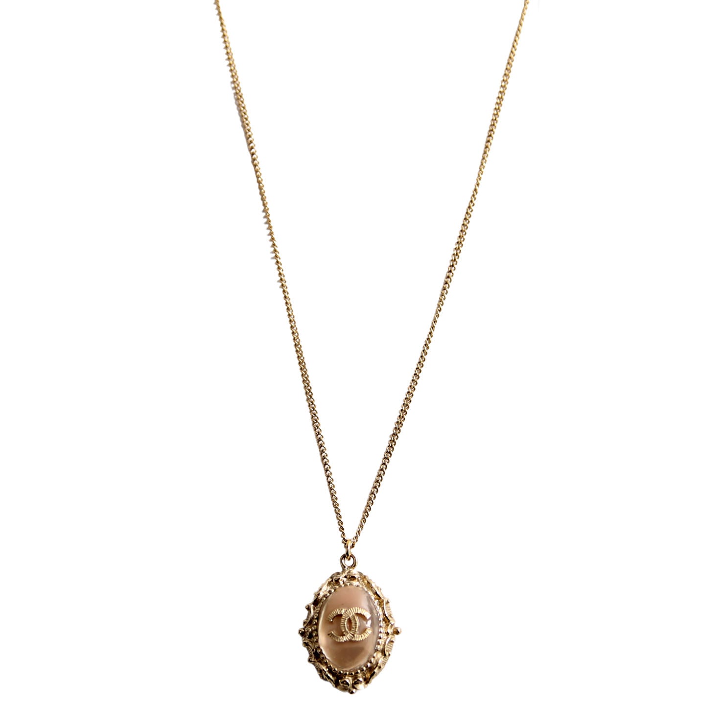 Coco Mark Pendant Long Necklace Gold