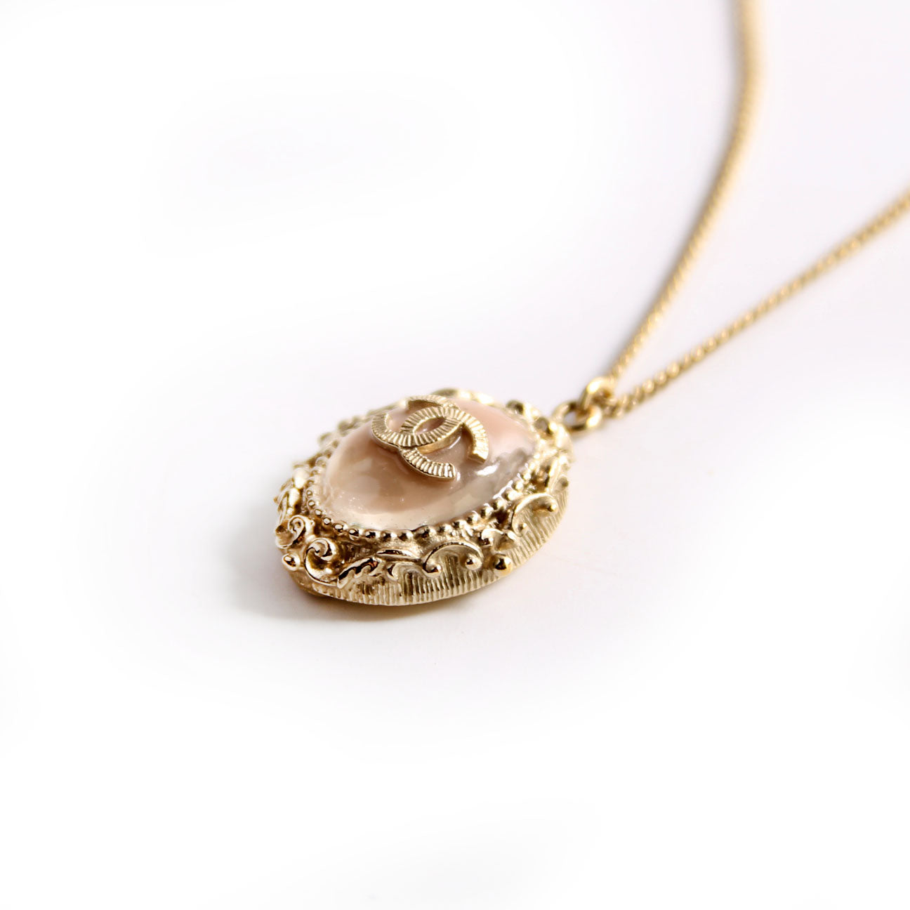 Coco Mark Pendant Long Necklace Gold