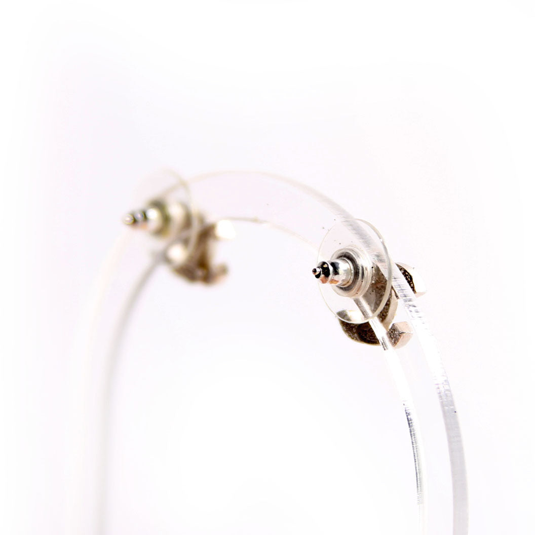 CC Crystal Stud Earrings Silver