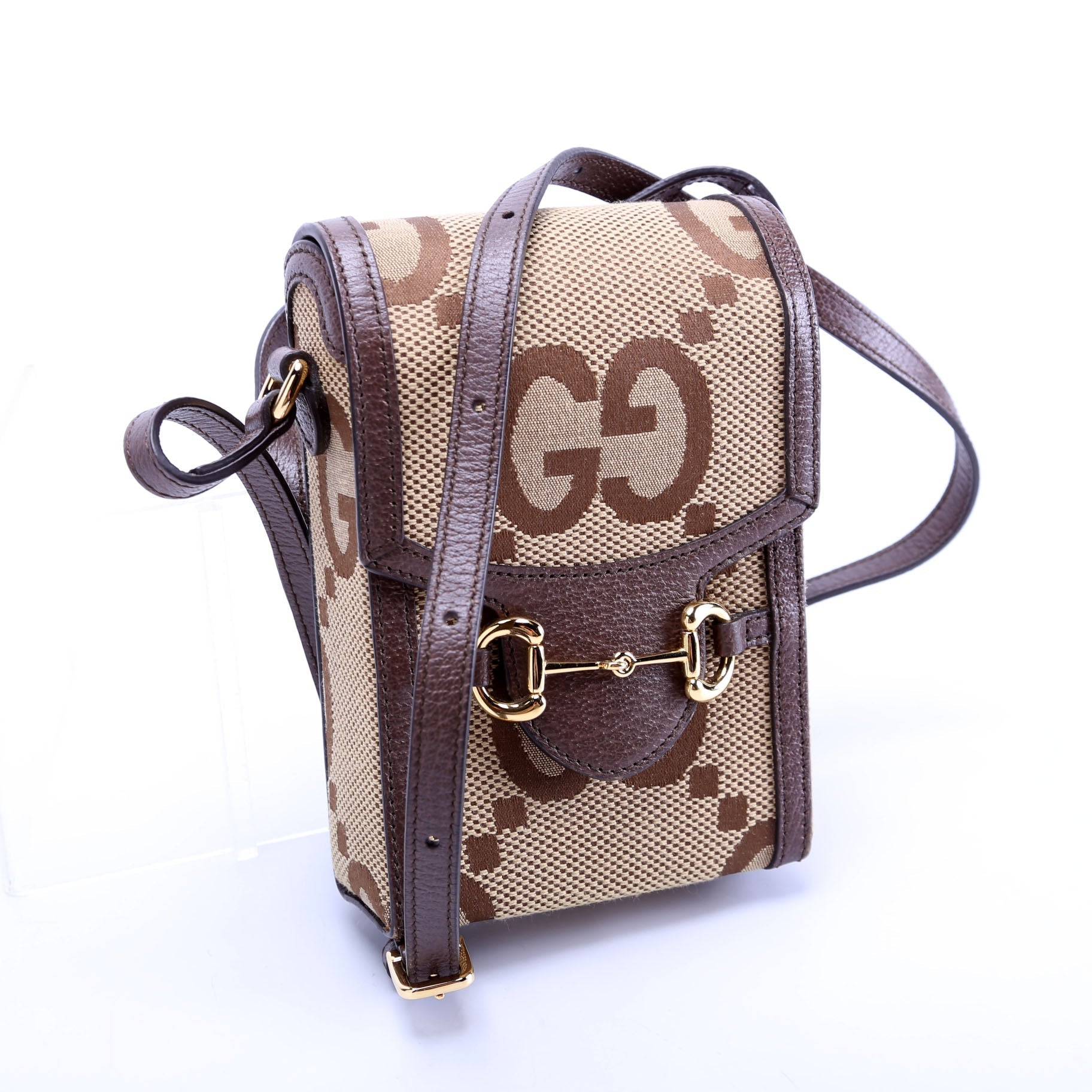 Gucci 625615 Horsebit 1955 Jumbo GG Canvas Mini Bag