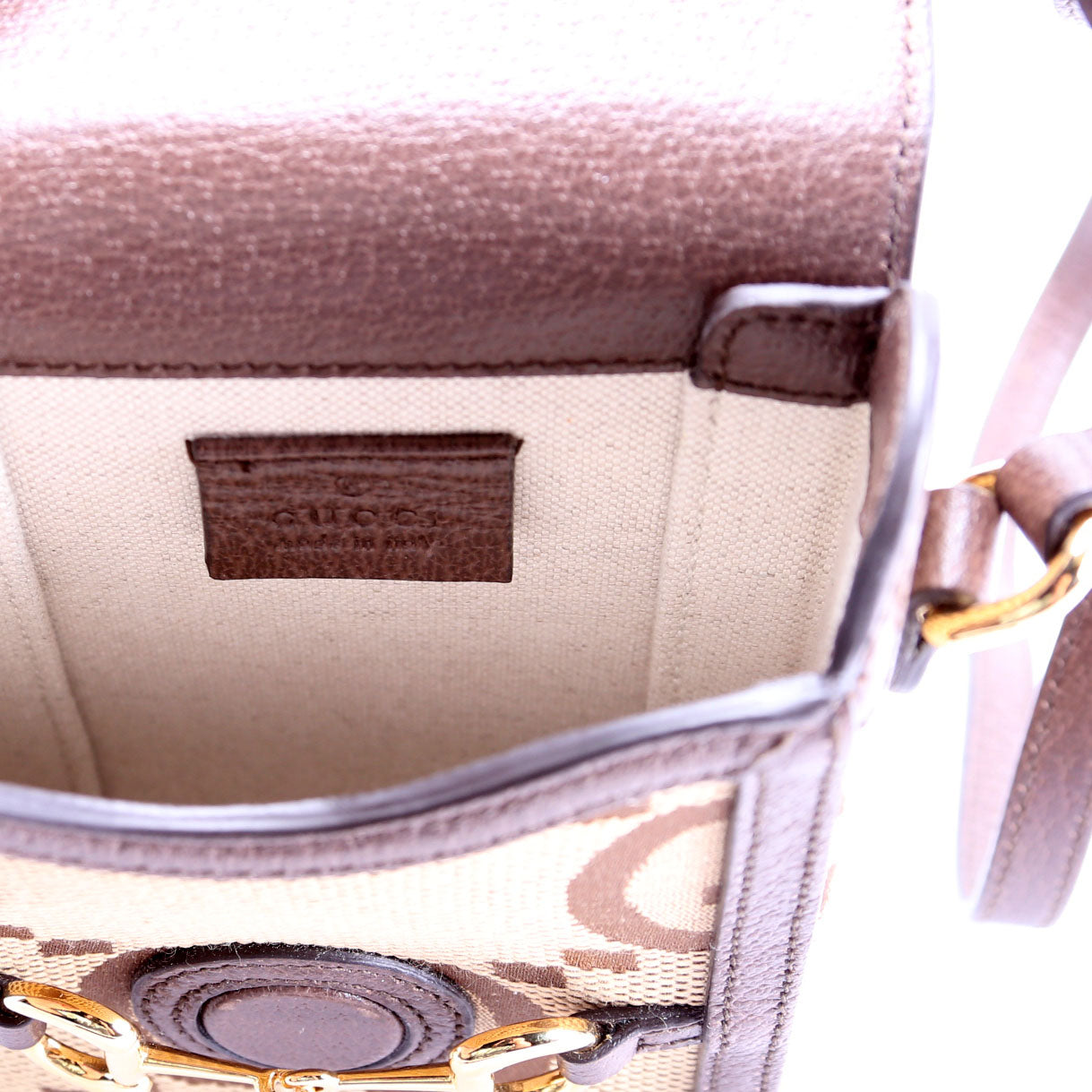 Gucci 625615 Horsebit 1955 Jumbo GG Canvas Mini Bag