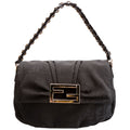 8BR614 Zucca Mia Flap Bag Black