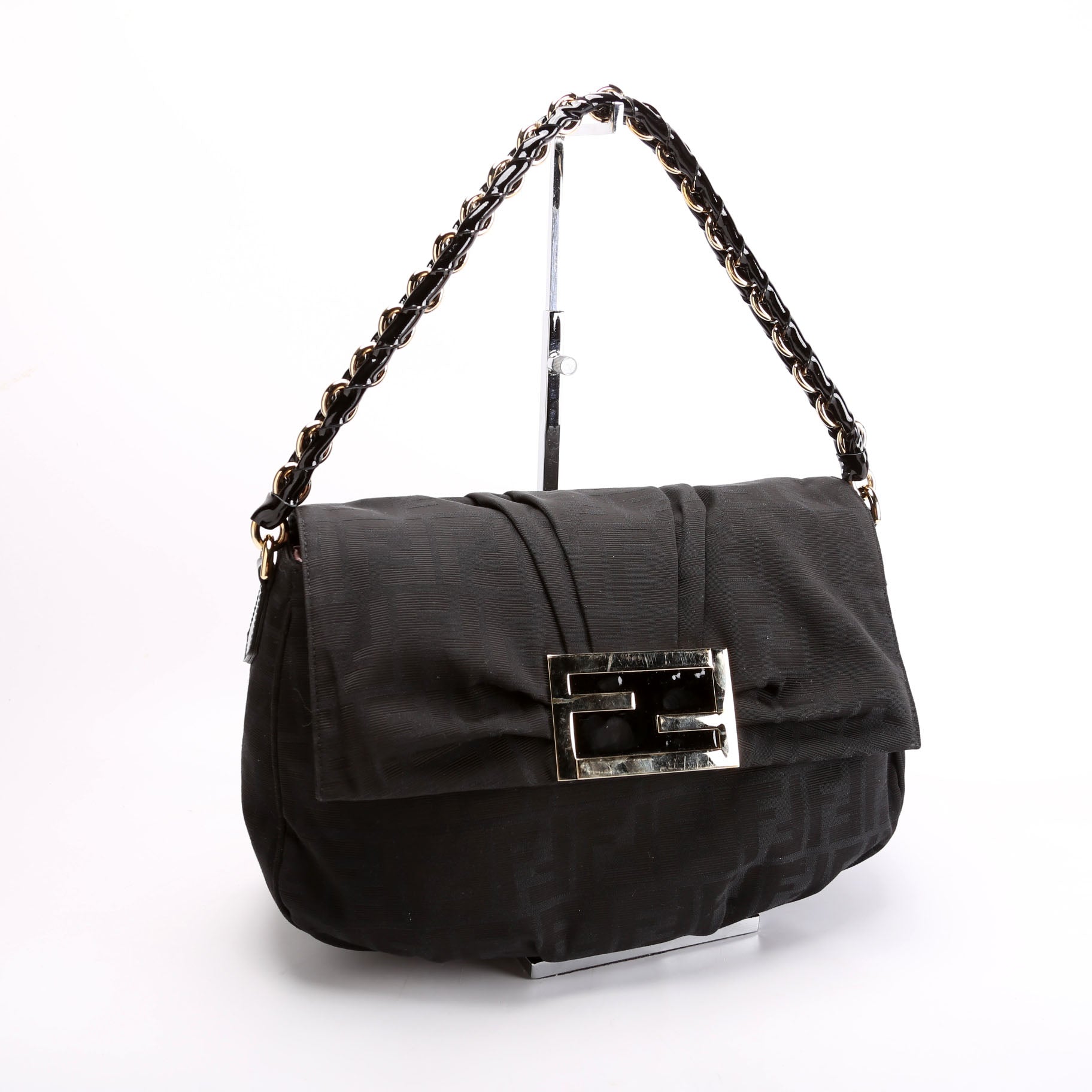 8BR614 Zucca Mia Flap Bag Black