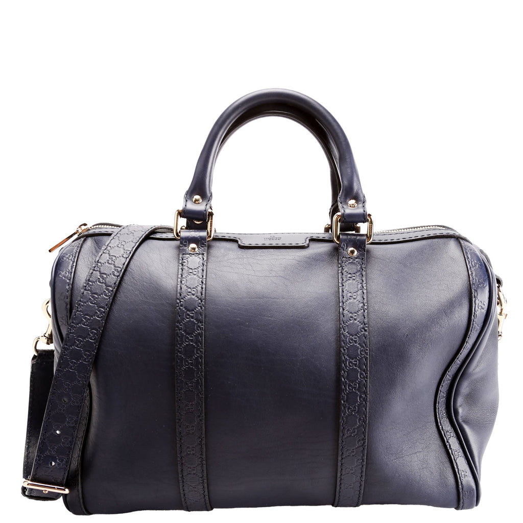 247205 Boston Bag Micro Guccissima Navy