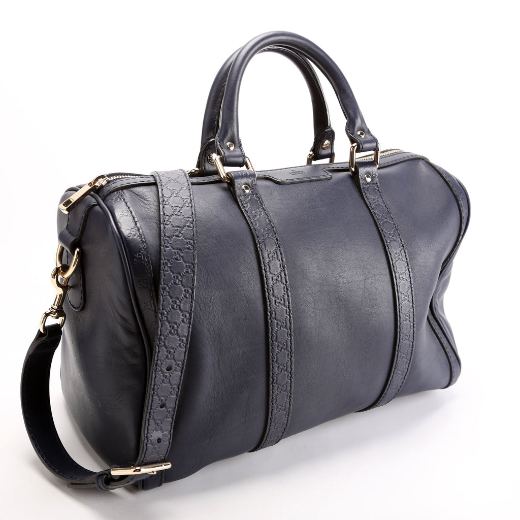 247205 Boston Bag Micro Guccissima Navy
