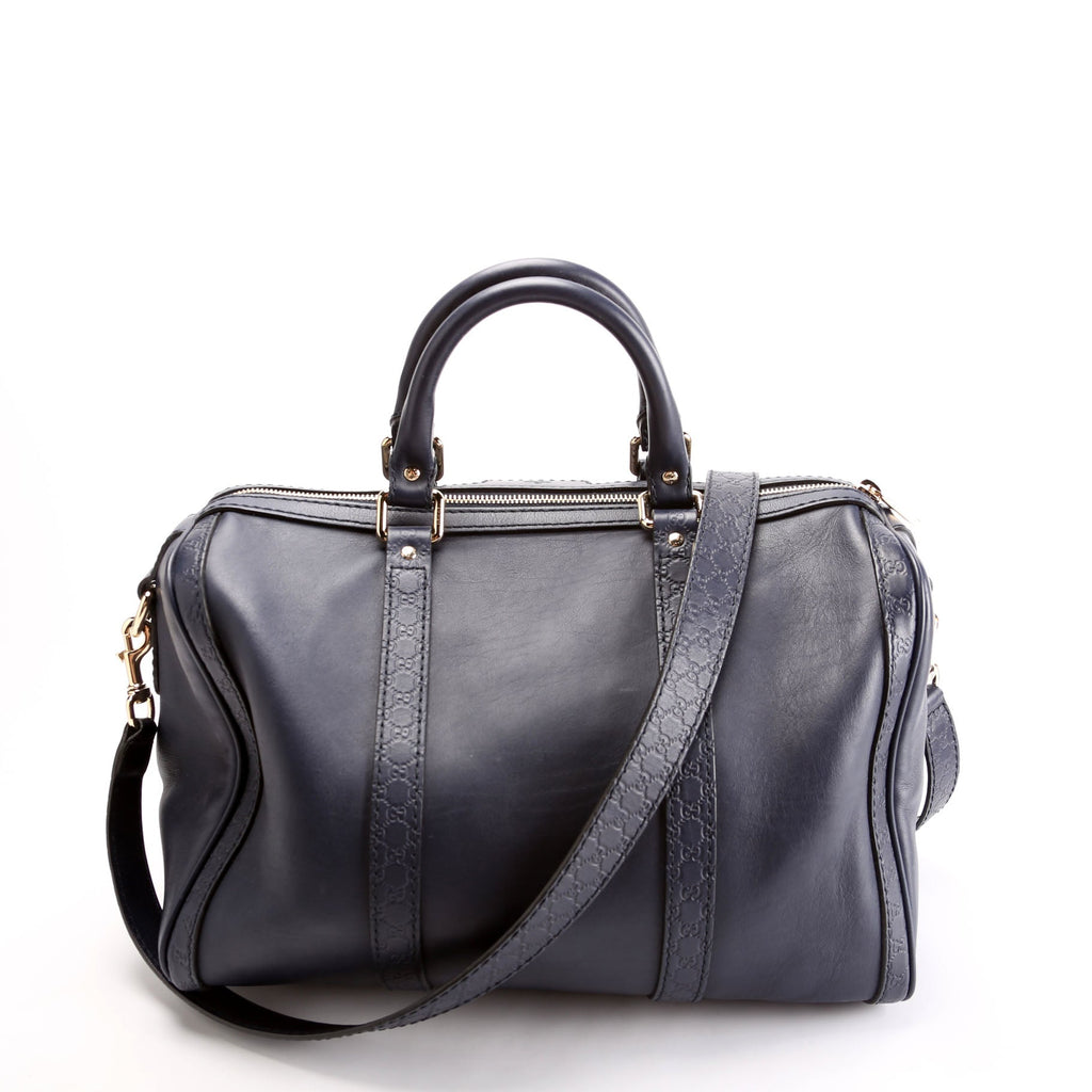 247205 Boston Bag Micro Guccissima Navy