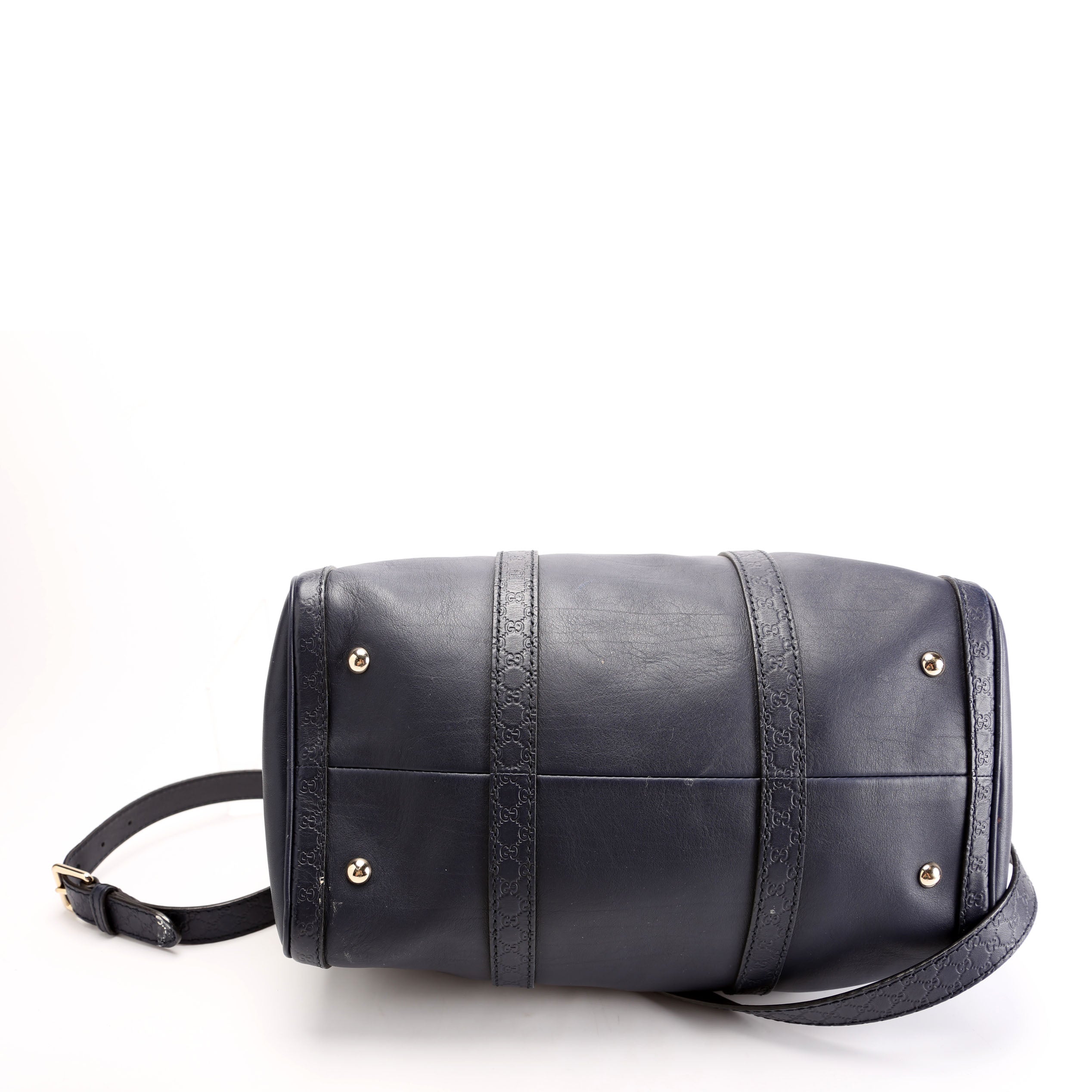 247205 Boston Bag Micro Guccissima Navy