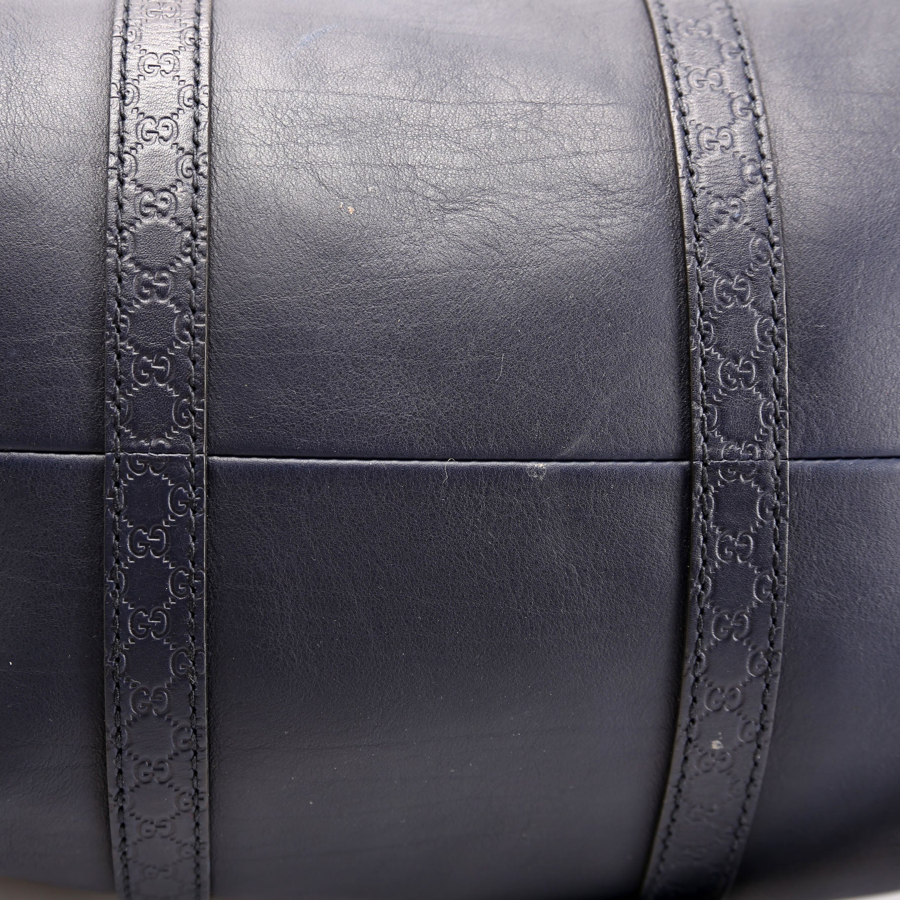 247205 Boston Bag Micro Guccissima Navy