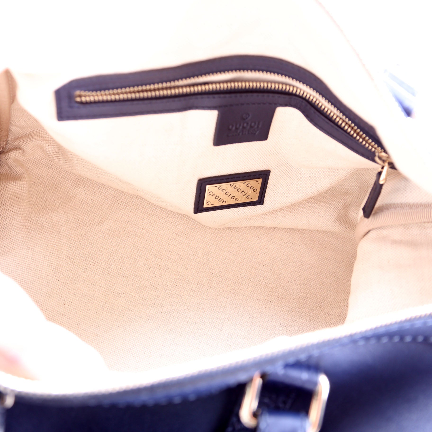 247205 Boston Bag Micro Guccissima Navy