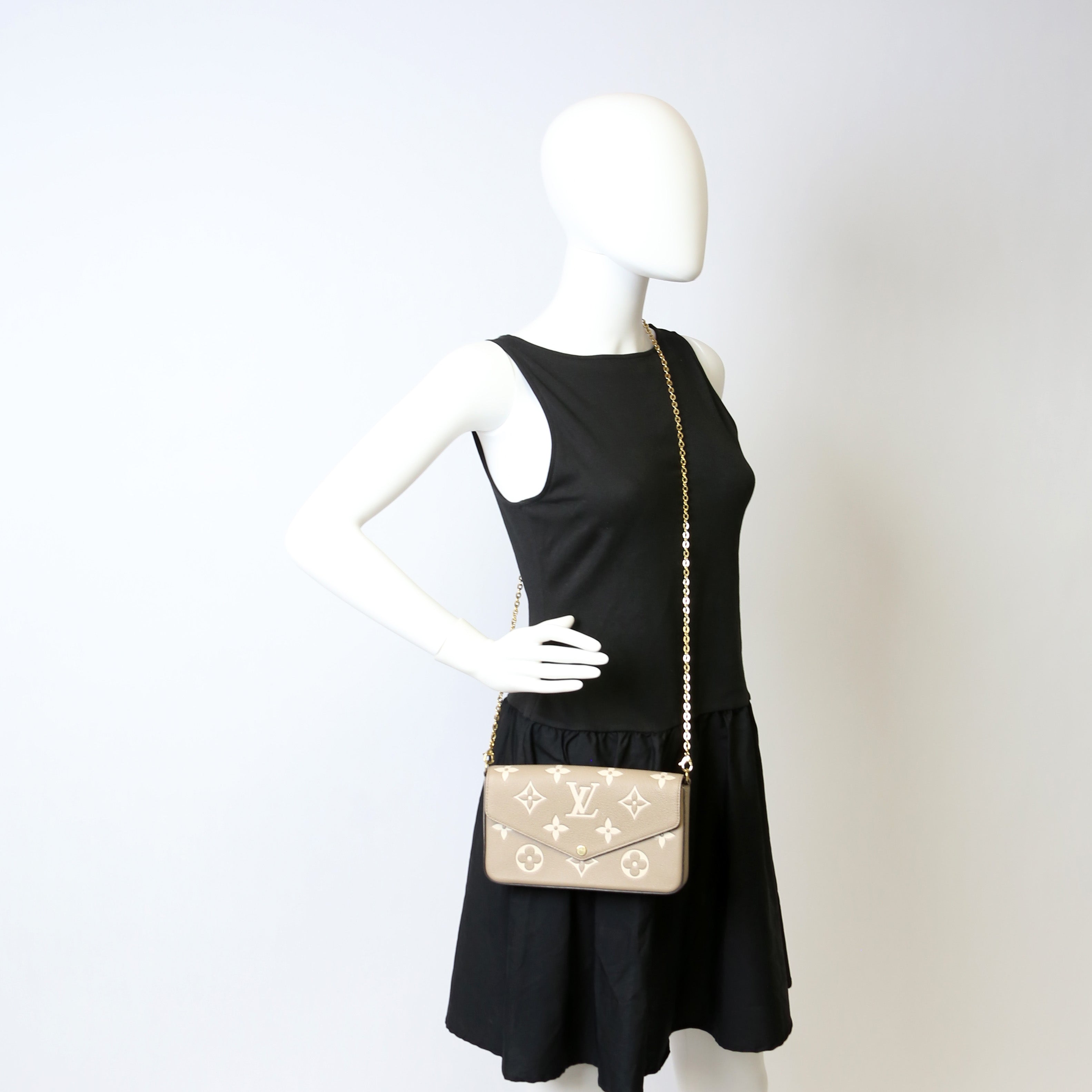 Pochette Felicie Bicolor Empreinte Turtledove