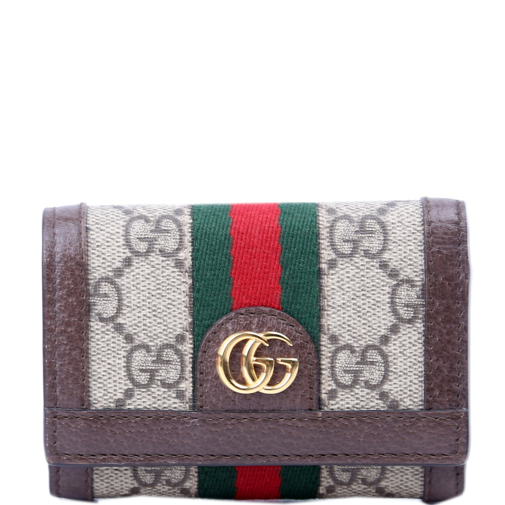 644334 Ophidia GG Supreme Tri-Fold Wallet Brown