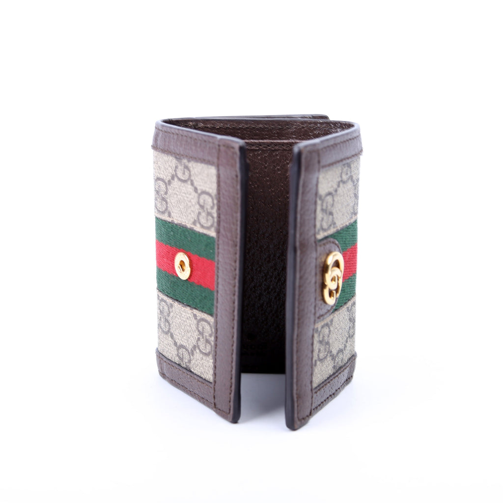 644334 Ophidia GG Supreme Tri-Fold Wallet Brown